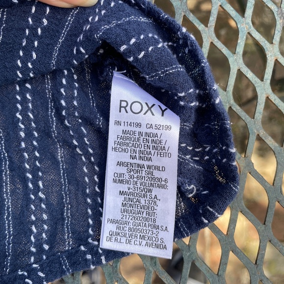 ROXY | Women’s Blue Strapless Blouse - Picture 8 of 9